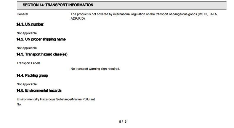 Transport information for a 5L tin Crown Trade: Matt Vinyl Emulsion paint